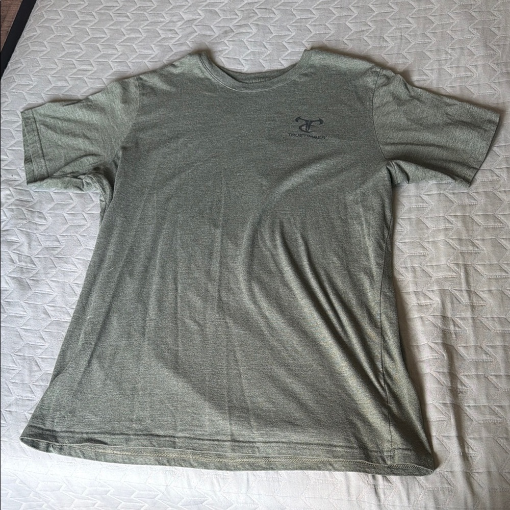 True Timber. American flag. Camo. Short Sleeve Crew Neck Shirt - Olive Green